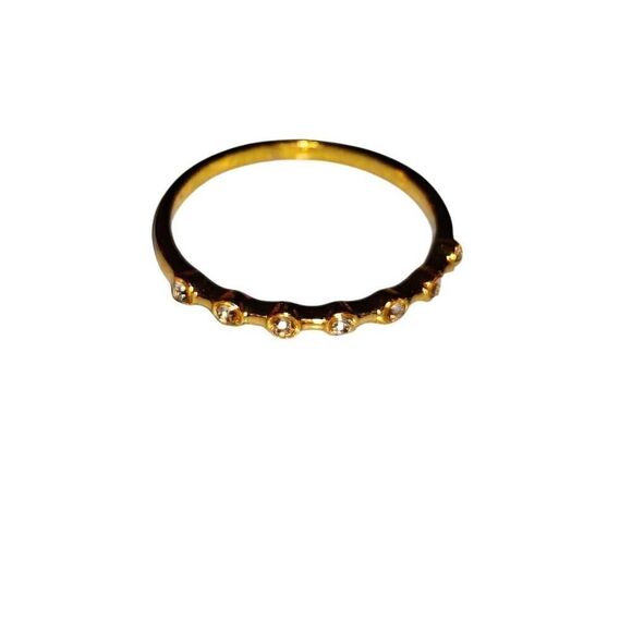Gold Simple Modest Thin Band Ring - Picture 1 of 4